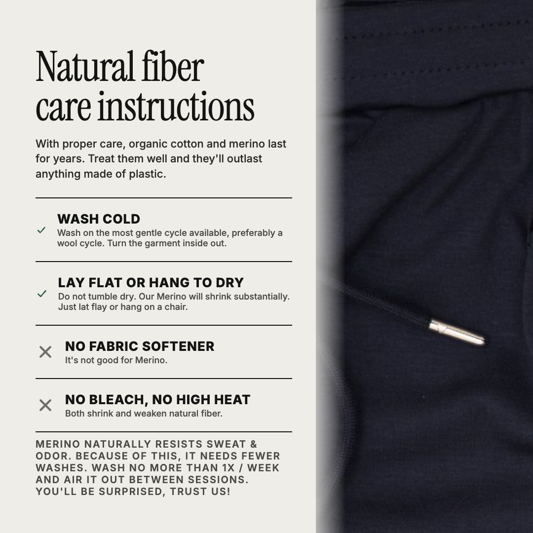 The Apex Short - (100% Organic Cotton + 100% Merino Wool Liner)
