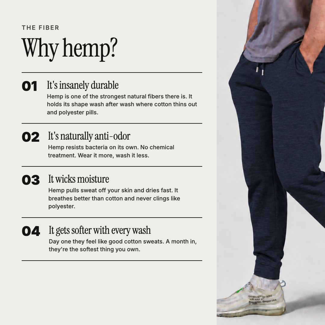 Hemp Joggers (55% Hemp / 45% Organic Cotton)