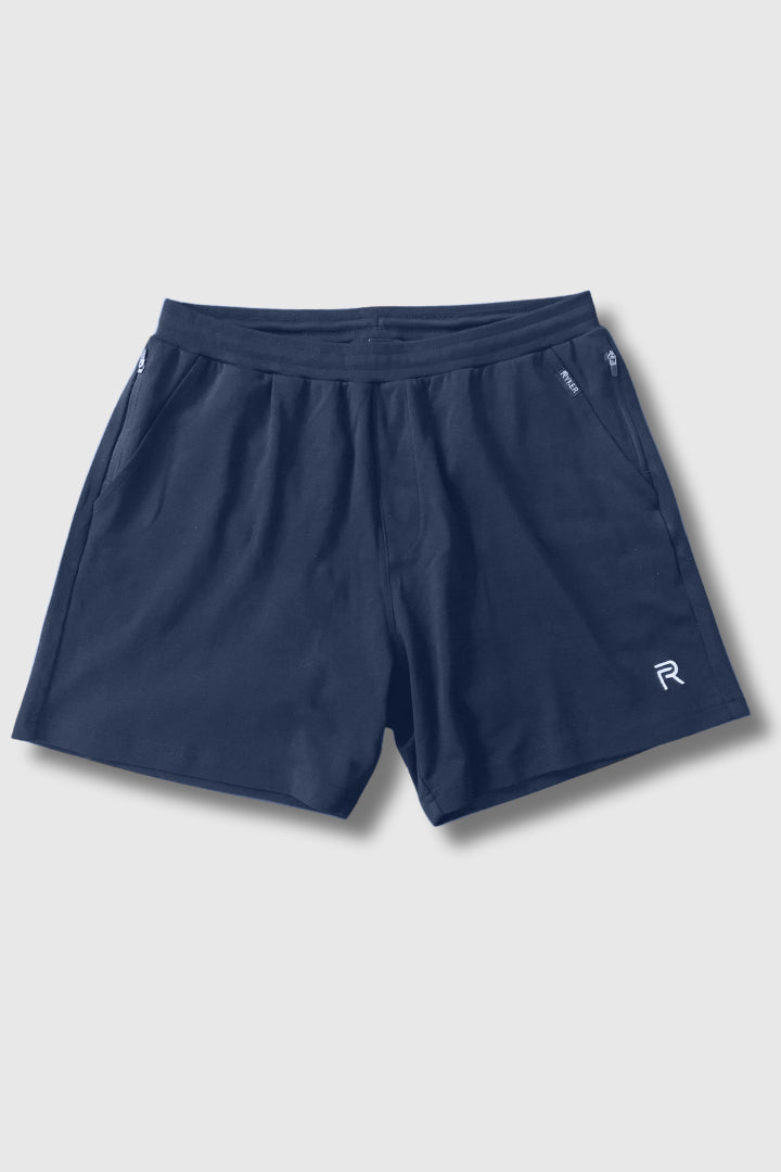 The Ascend 100% Organic Cotton Shorts - Navy - 5.5"